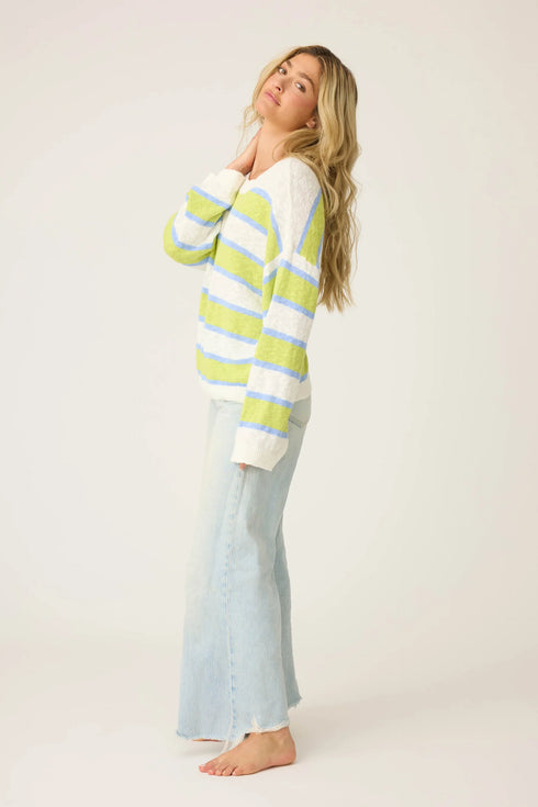 Pj Salvage Beautiful Life Striped Snuggle Sweater
